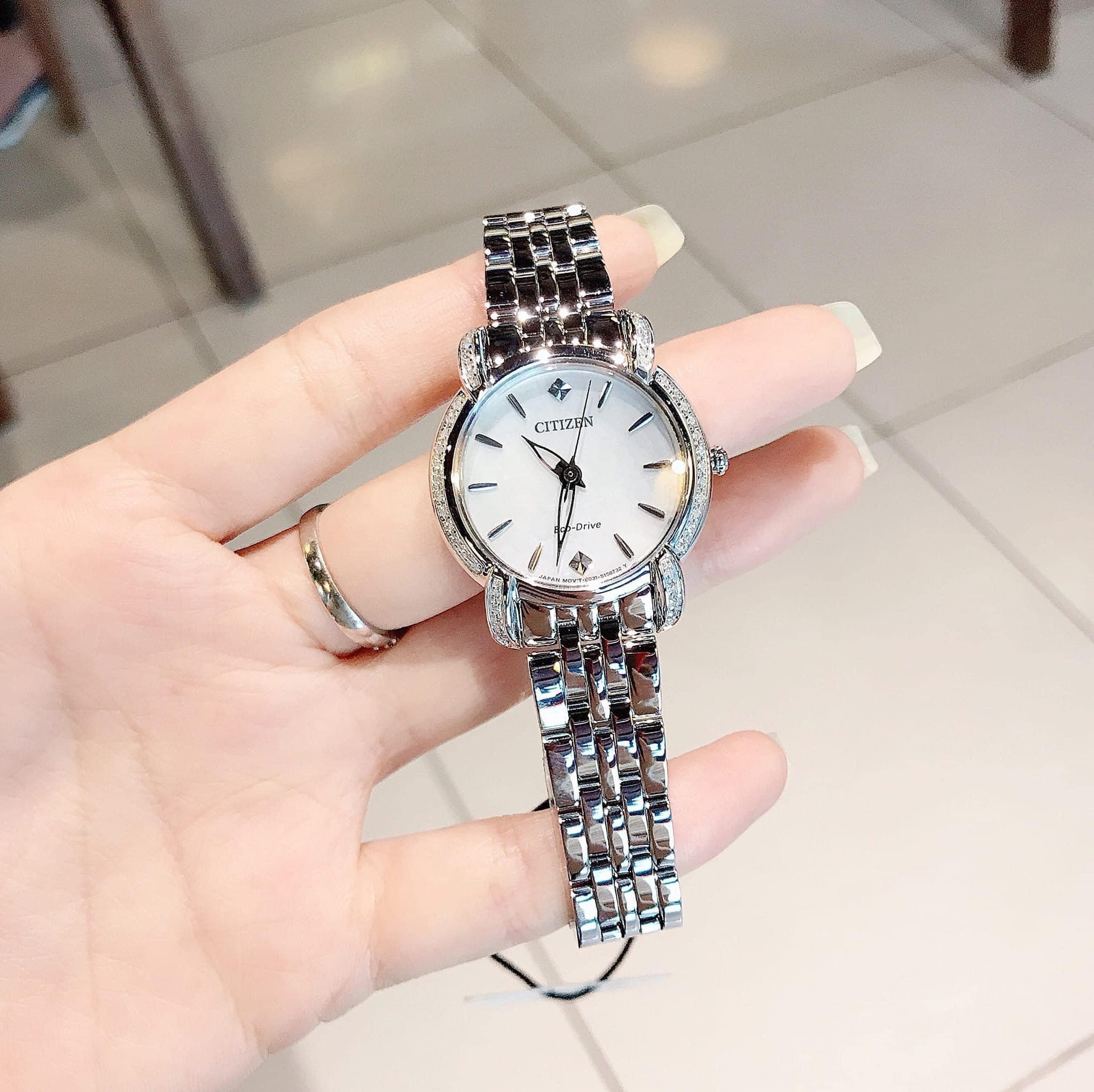Citizen Eco-drive bản viền kim cương